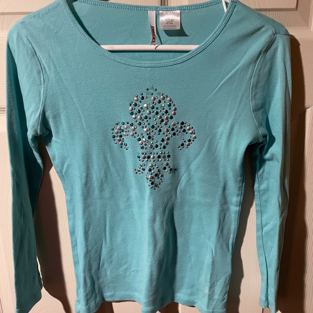 Girls long sleeve tee with embellishments